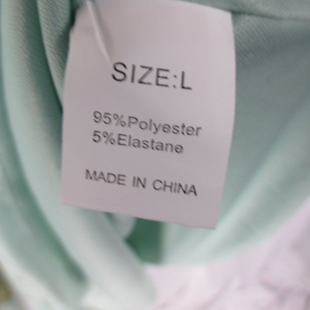 Floral Boho Long-Sleeve Tie-Front Ruffle Dress Size XL Light Green Boho - Picture 6 of 7